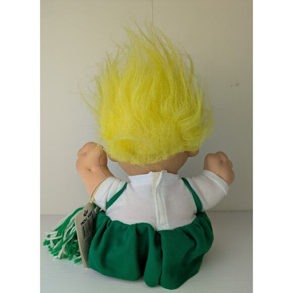 VTG Russ Troll Kidz Cheerleader w/ Tags Soft Body Yellow Hair Green White 12" - Picture 5 of 10